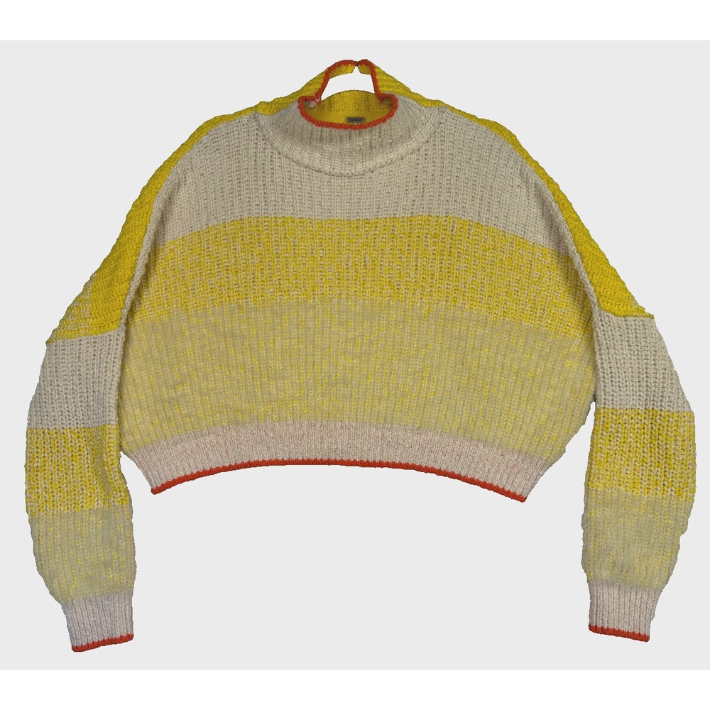 Free People Sunbrite Mock Neck Sweater Cropped Baggy Size XSmall‎